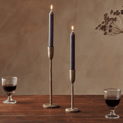 Image showing the Rustic Set of 2 Dinner Candles, H20.5cm, Charcoal product.