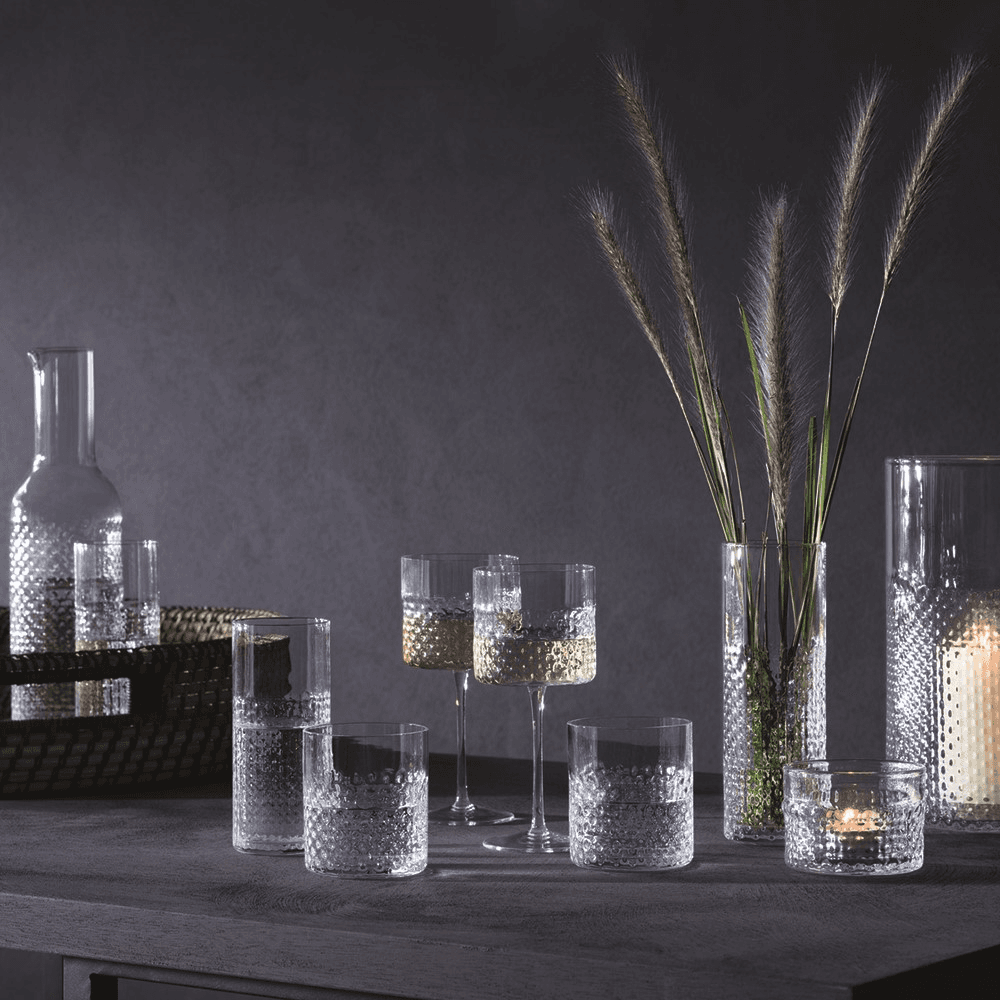 Wicker Set of 2 tumbler glasses, 330ml, clear