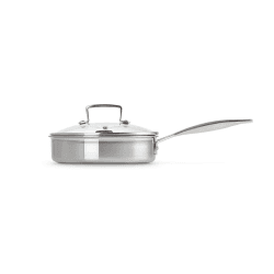 Image showing the Classic 3-ply Saute Pan with Non-Stick Poaching Insert, Stainless Steel product.