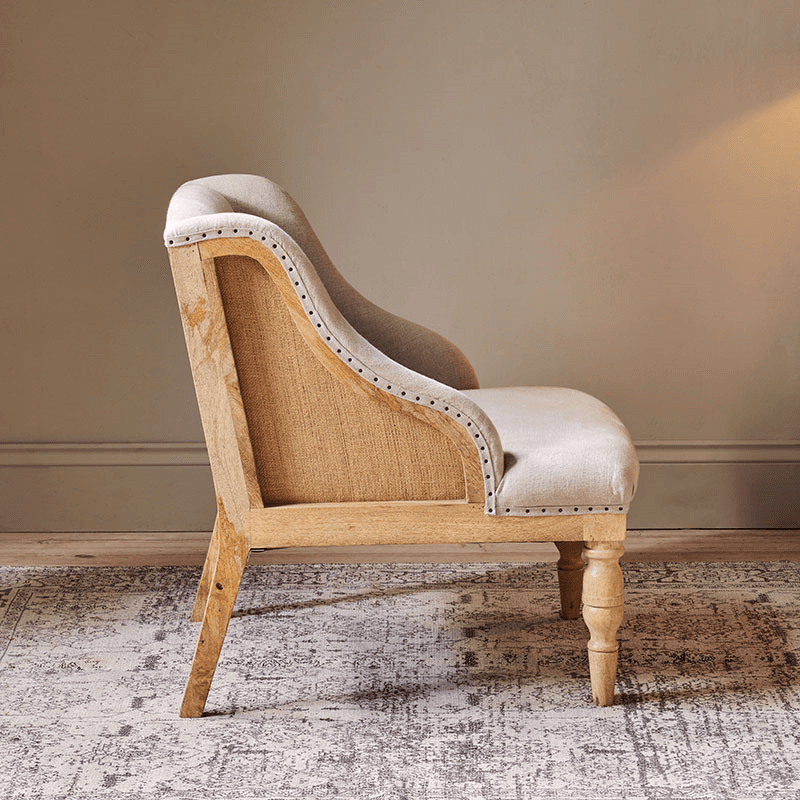 Elbu Deconstructed Linen Armchair, Stone