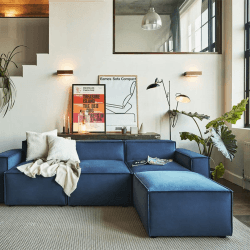 Image showing the Model 03 Velvet Ottoman, Teal product.