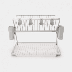 Image showing the SinkSide Foldable Dish Drying Rack, Large, Light Grey product.