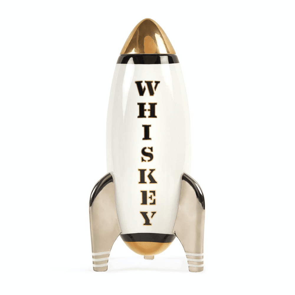 Rocket - Whiskey Decanter, H35.5cm, White/Black/Gold
