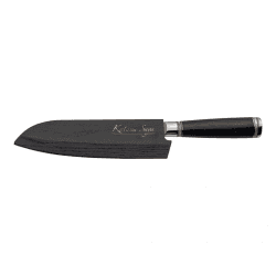 Image showing the Katana Saya Pakkawood Santoku Knife, 18cm Damascus Blade product.
