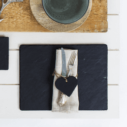 Image showing the Pair of rectangular tablemats, 30 x 22cm, Slate product.