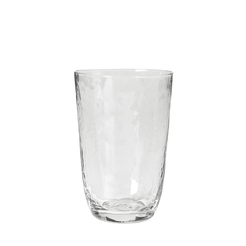 Hammered Mouth Blown Tall Tumbler, H13.5cm, Clear