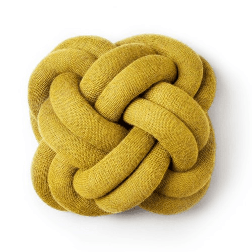 Knot Cushion, H30 x W30 x D15cm, yellow