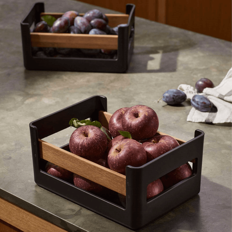 Nordic Kitchen Pantry Crate, L26 x W18cm, Black