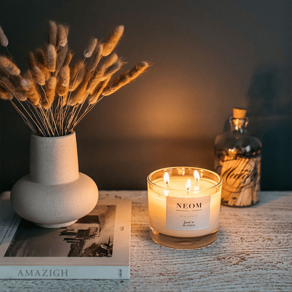 Scent to De-Stress 3 wick scented candle, White