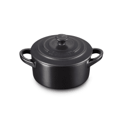 Image showing the Stoneware Petite round casserole, 10cm, Satin Black product.