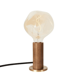 Image showing the Knuckle Pendant Table lamp with voronoi bulb, H30 x D13cm, Walnut & Brass product.