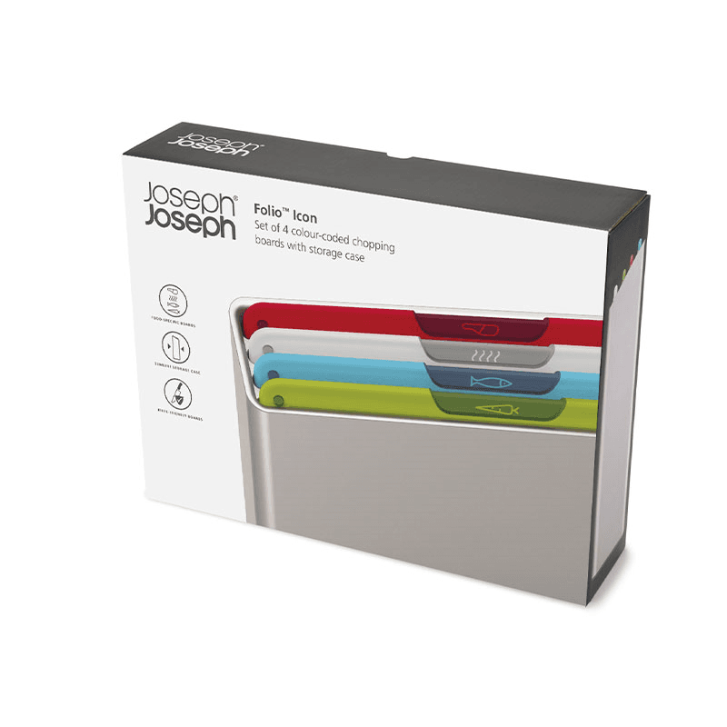 Folio Icon 4 Piece Regular Chopping Boards, Multi