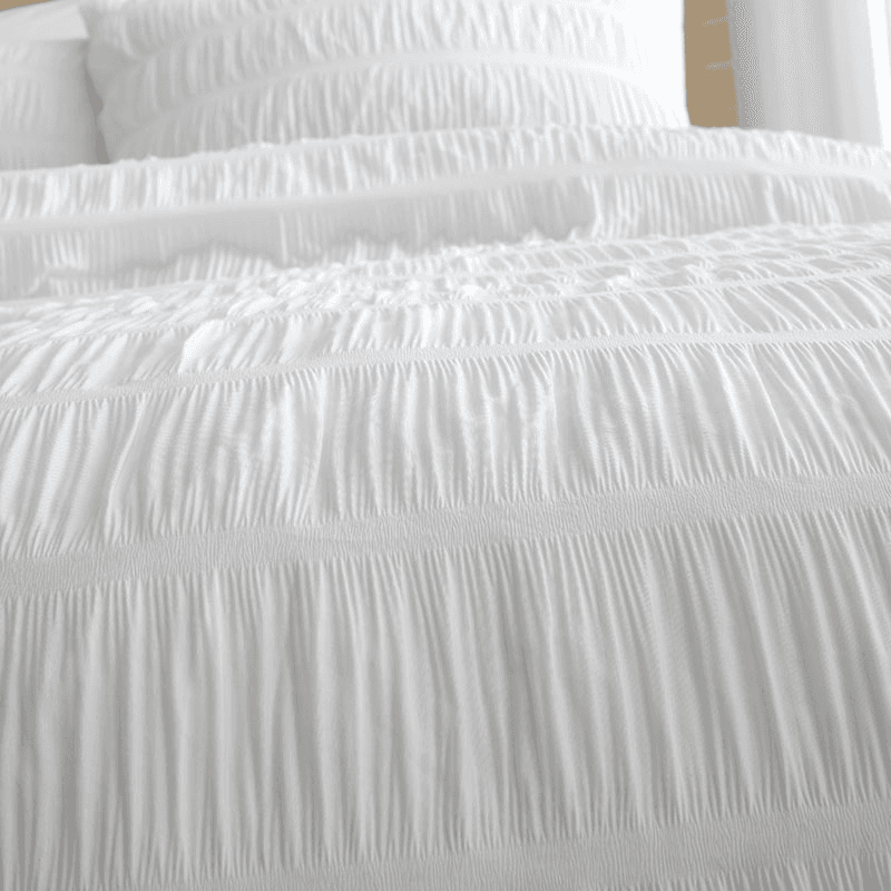 Seersucker Duvet Set, Double, White