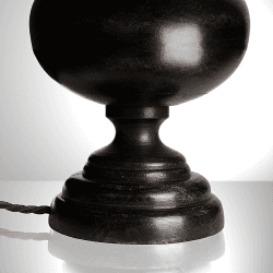 Image showing the Venus Table lamp in wood - base only, H36 x W18cm, Silvery Black Finish product.