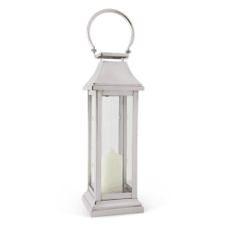 Image showing the Station Lantern, H51 x W17 x D17cm, Clear/Silver product.
