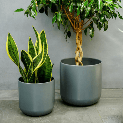 Image showing the Lisbon Planter, H25.5 x W26 x D26cm, Charcoal product.