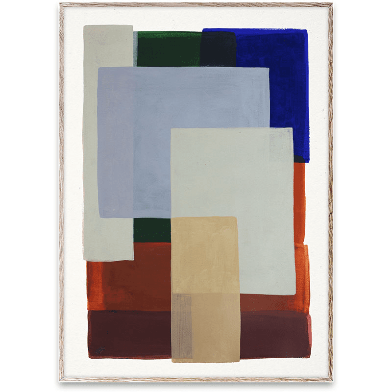 Layers 01 Framed Print, 30 x 40cm, Blue