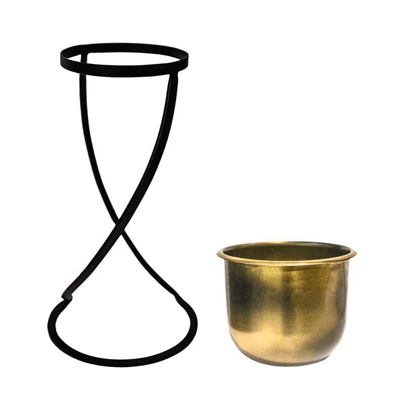 Kensington Indoor Planter on Stand, H42 x W14cm, Brass