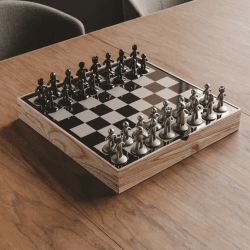 Image showing the Buddy Chess Set, 35 x 36cm, Natural product.