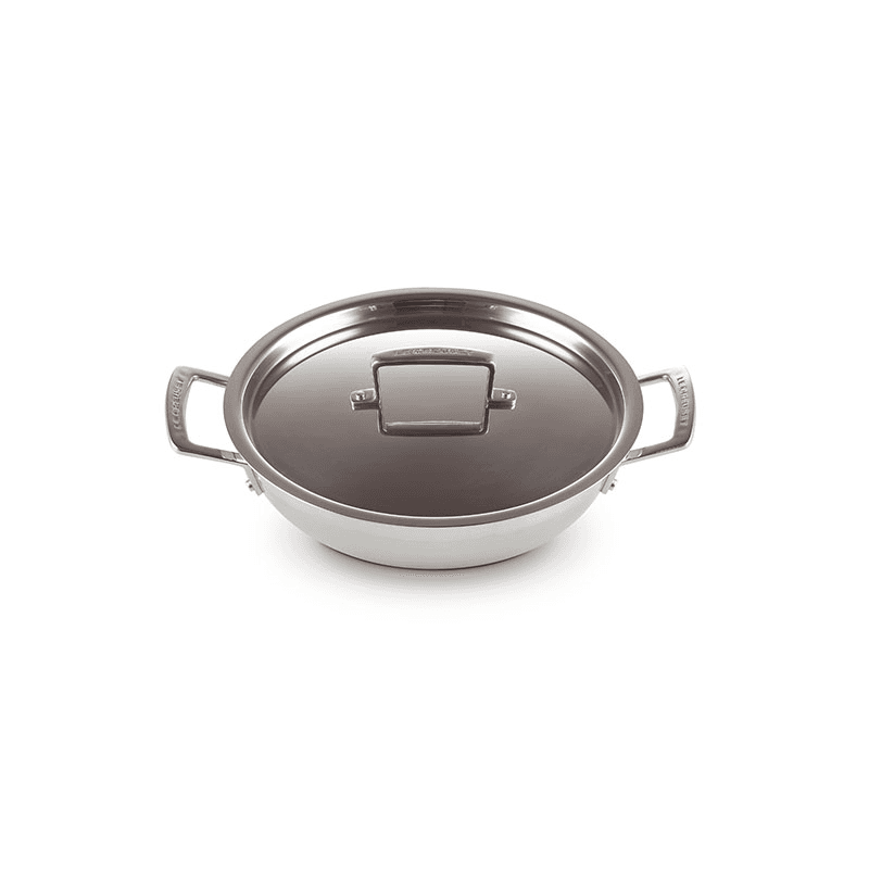 Classic 3-ply Shallow Casserole, 24cm, Stainless Steel