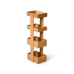 Image showing the Arena 4 tier caddy, H74 x W26 x D20cm, Bamboo product.