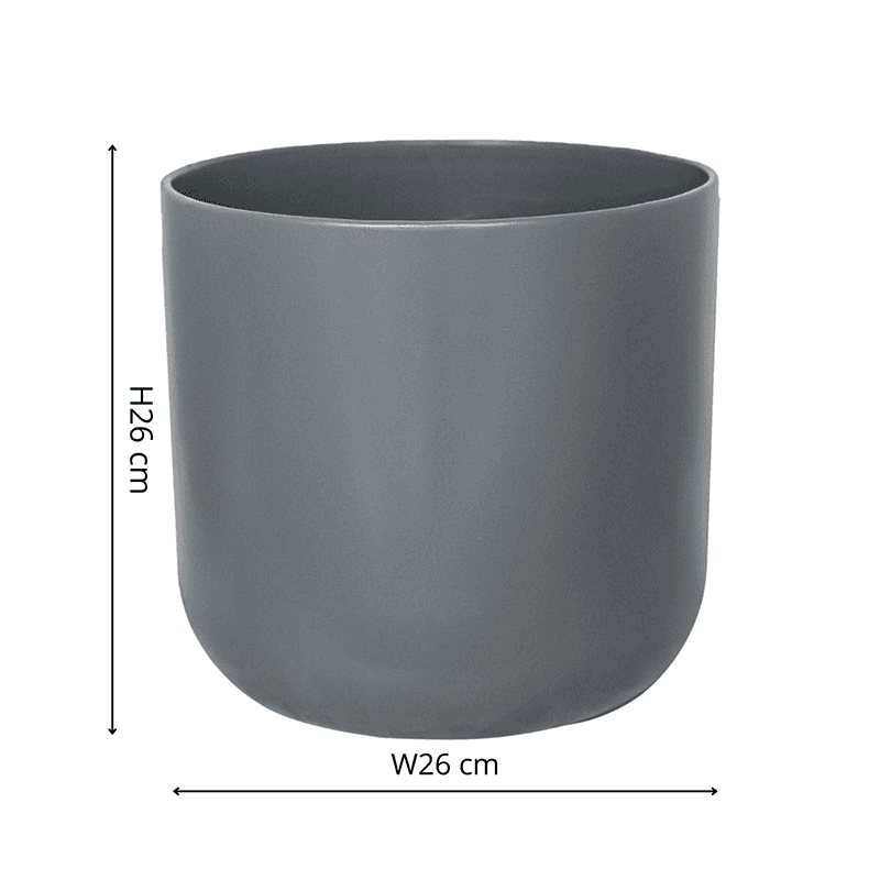Lisbon Planter, H25.5 x W26 x D26cm, Charcoal