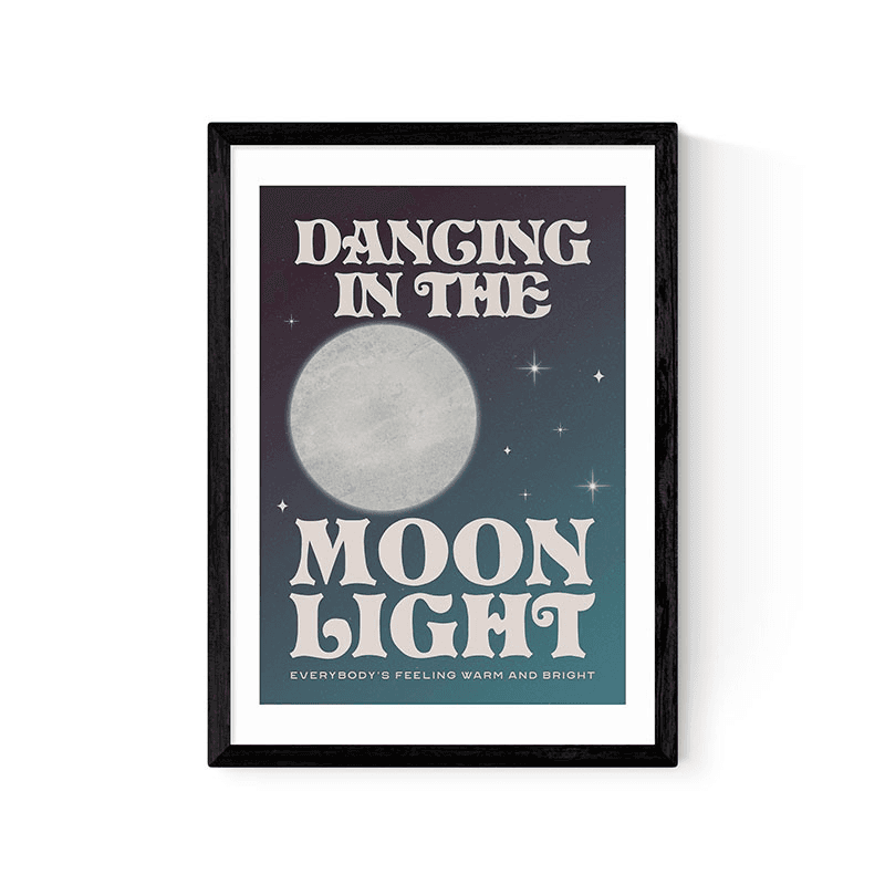 HollieGraphik Moonlight Print, A2, Black Frame