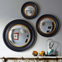 Image showing the Porthole Small mirror, H40 x W40 x D4cm, Black And Gold product.