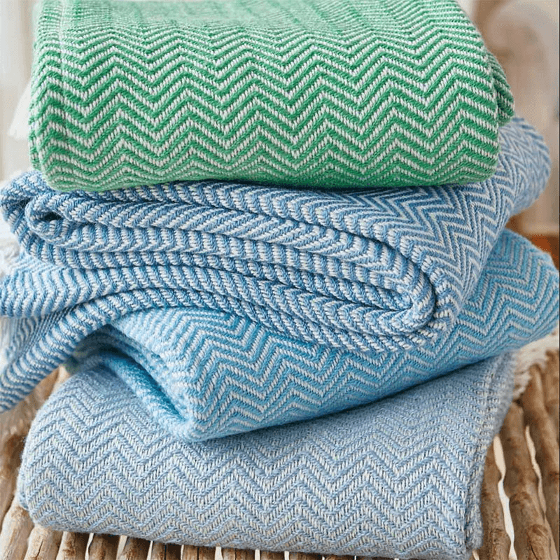Herringbone Blanket, 250cm x 130cm, Lavender