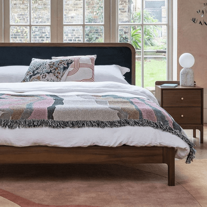 Artie Bedside Table, H56cm, Walnut