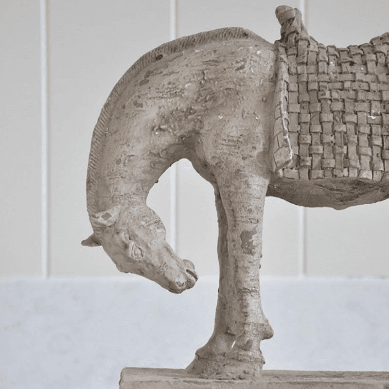 Bowing Horse Ornament, H24.5cm, Grey