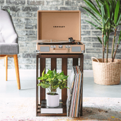 Image showing the Cruiser Plus Deluxe Portable Turntable, Light Tan product.