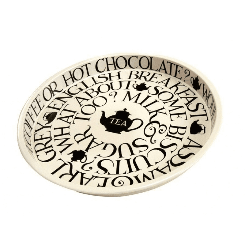 Black Toast Deepwell Tray, 30cm, Cream / Black