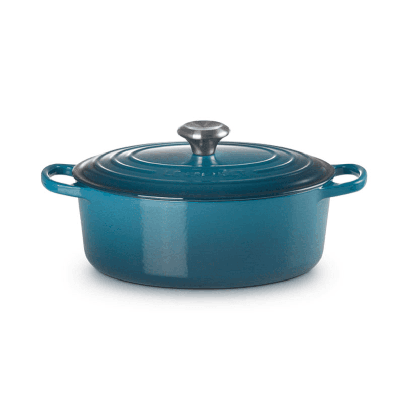 Signature Cast Iron Oval Casserole, 27cm, Deep Teal