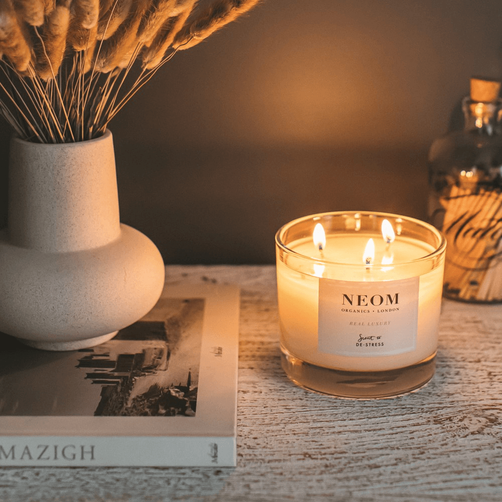 Scent to De-Stress 3 wick scented candle, White