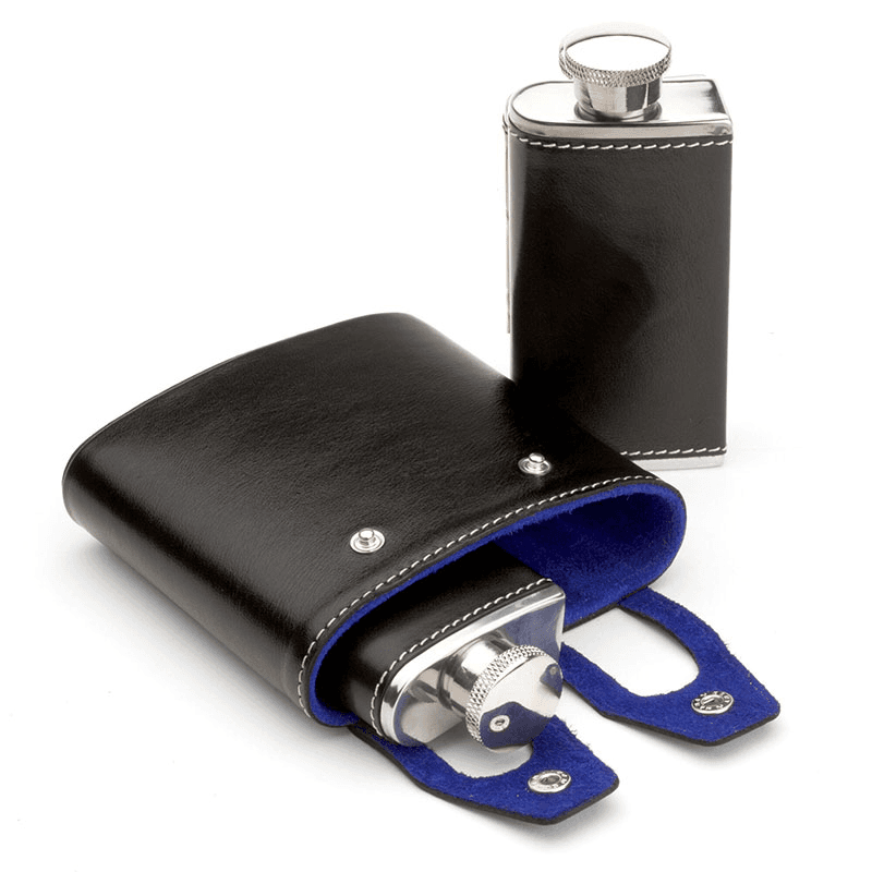 Double Hip Flask, H11.5 x W11.5cm, Black