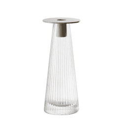 Image showing the Beacon Candle Holder, H22cm, Concrete Grey & Clear product.