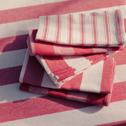 Image showing the Stripe Set of 6 Napkins, W45 x L45cm, Punch Pink product.