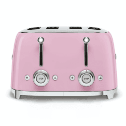 Image showing the 50's Retro 4 slice toaster - 4 slot, Pink product.
