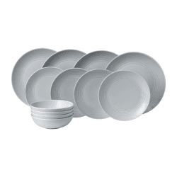 Image showing the Gordon Ramsay - Maze 12 piece dinner set, Light Grey product.