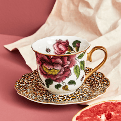 Image showing the Creatures of Curiosity Tea Cup & Saucer Fluted, White product.
