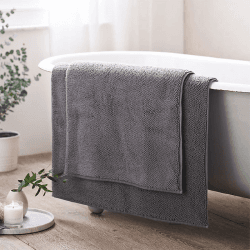 Image showing the Ile De Re Bath Mat, 70 x 110cm, Slate product.