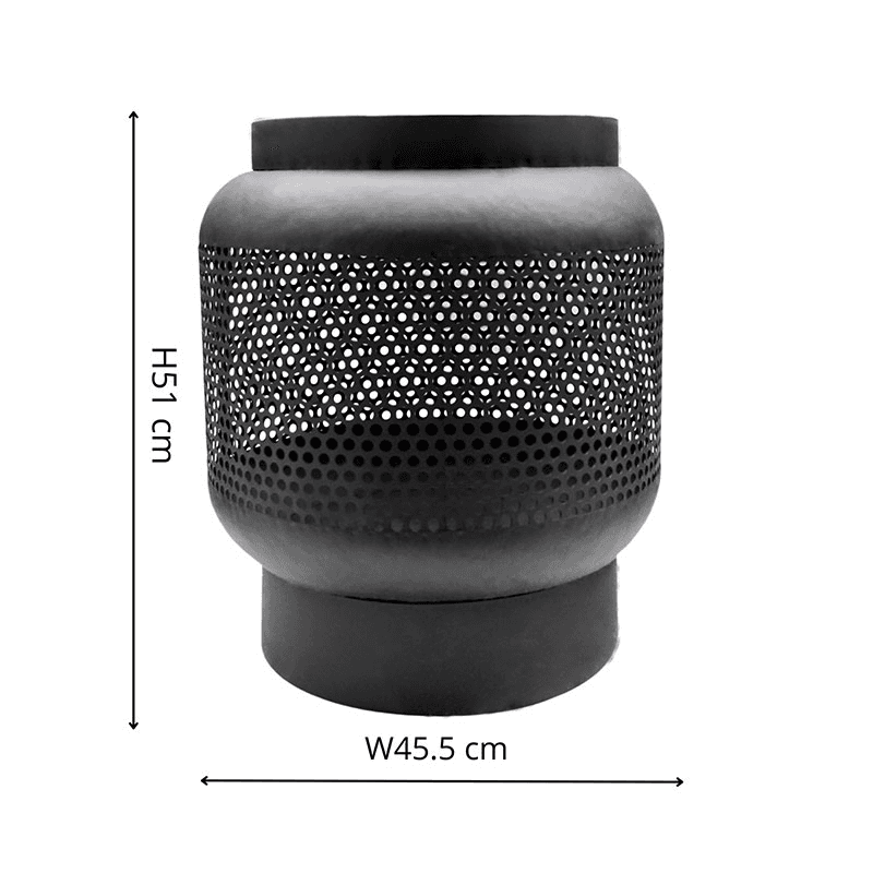 Outdoor Buttermere Tall Basket Fire Pit, W45cm, Black
