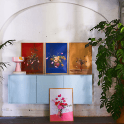 Image showing the Blomst 02 Framed Print, 70 x 100cm, Copper product.