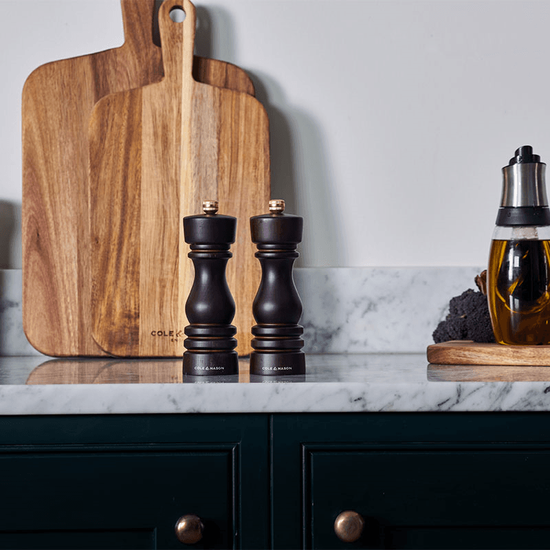 London Salt & Pepper Mills, 180mm, Chocolate Wood