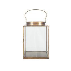 Image showing the Metal Lantern, H26cm, Antique Brass product.