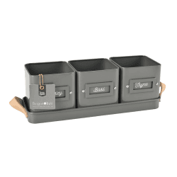 Image showing the Enamelware Herb Pot, Set of 3, Charcoal, Grey product.