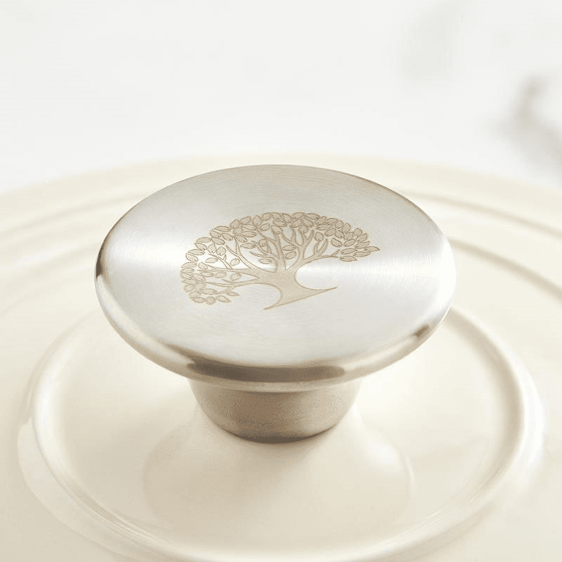 Cast Iron Round Casserole, 24cm, Cream