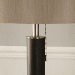 Image showing the Lowry Floor Lamp, H161cm, Brushed Silver and Matt Black product.