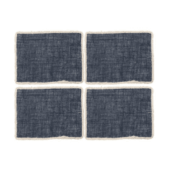 Image showing the Jute Set of 4 Rectangular Placemats, 22 x 19cm, Blue product.